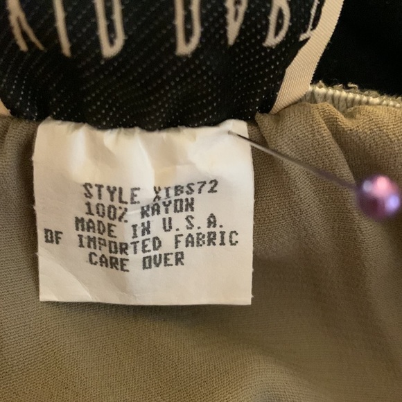 DAVID DART(NEIMAN MARCUS) SKIRT SET-REVERSIBLE VEST SZ XL MOSS/FLORAL RAYON - Picture 9 of 9